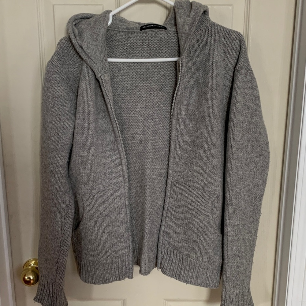 BM Gray Hooded Cardigan